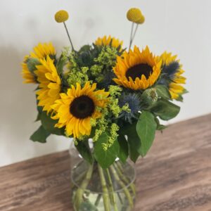 Zonnebloemen boeket incl. vaas