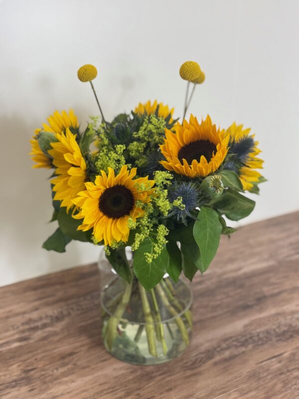 Zonnebloemen boeket incl. vaas