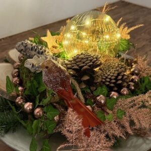 Kerstarrangement inclusief verlichte bal